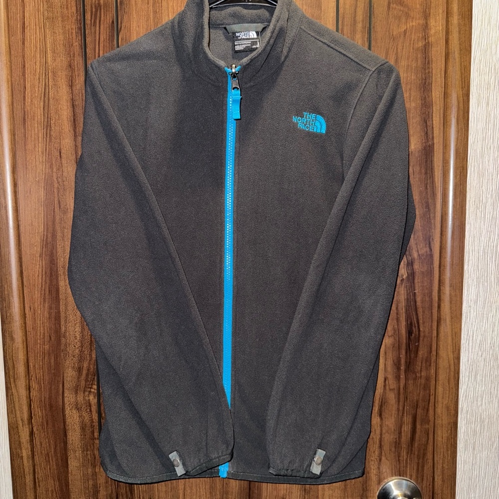 The North Face Gray Fleece Jacket with Blue Zipper